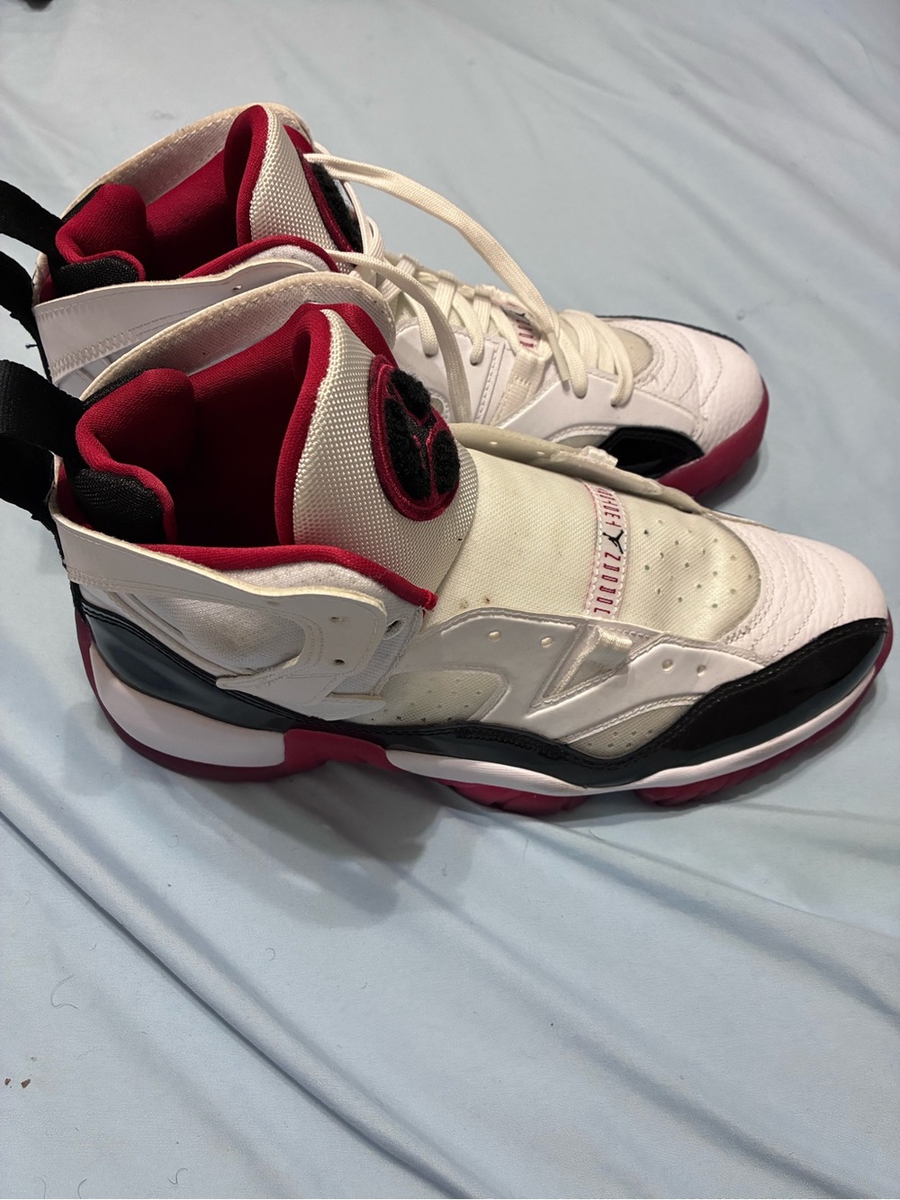 Jordan Men’s White, Red & Black High-Top Basketball Sneakers